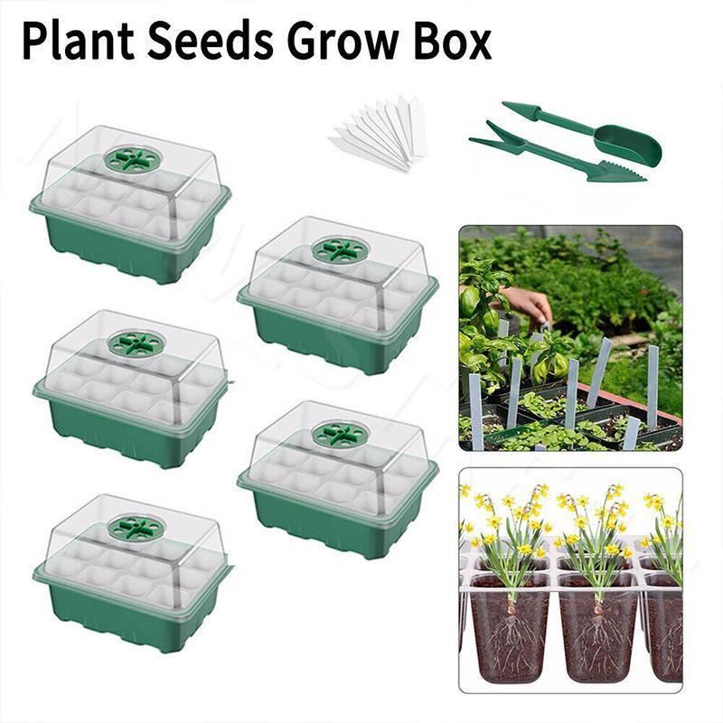 Plant Seeds Grow Box 3-10PCS 12Hole Propagation Nursery Seedling Starter Tray - Discount Packaging Warehouse