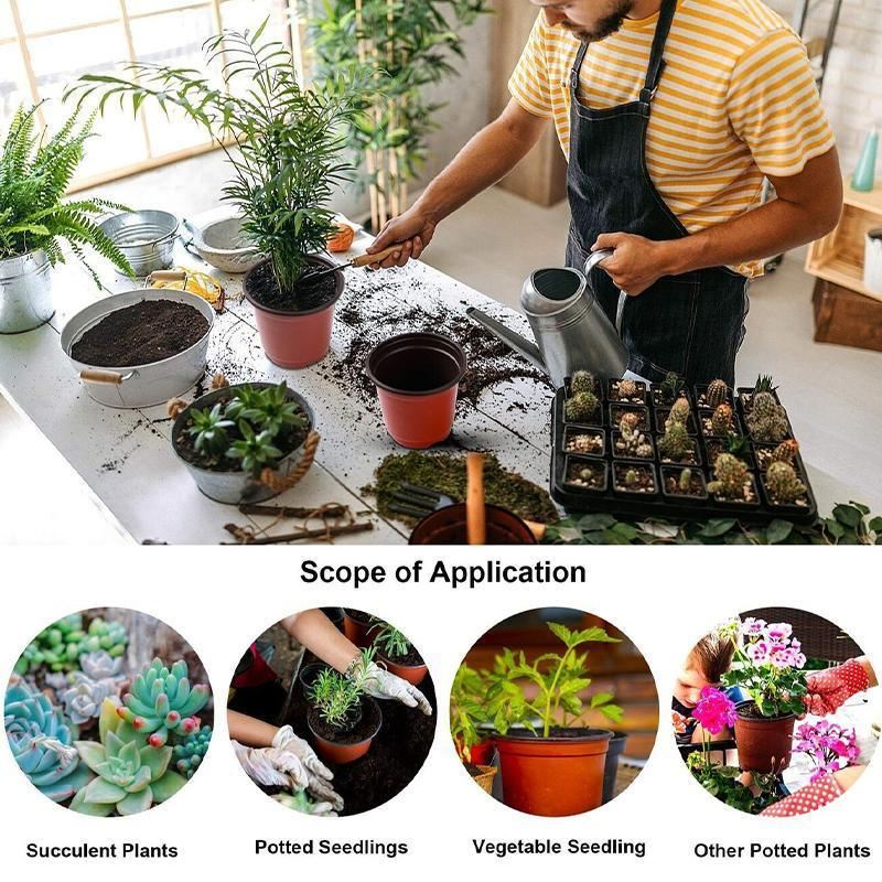Plastic Plant Pots 100PCS 5Sizes Nursery Seedlings Pot Growing Container - Discount Packaging Warehouse