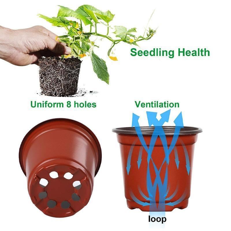 Plastic Plant Pots 100PCS 5Sizes Nursery Seedlings Pot Growing Container - Discount Packaging Warehouse