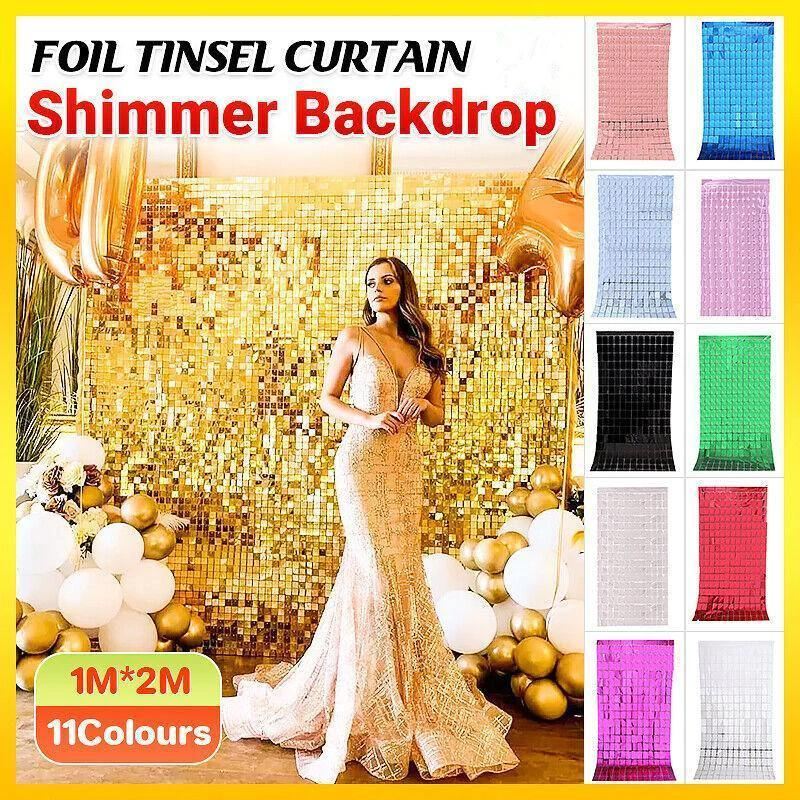 Rectangle Tinsel Curtain Shimmer Wall Backdrop 1PC