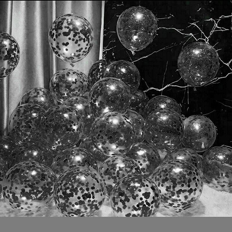 30cm Confetti Balloons Glitter Clear Latex 10PCS