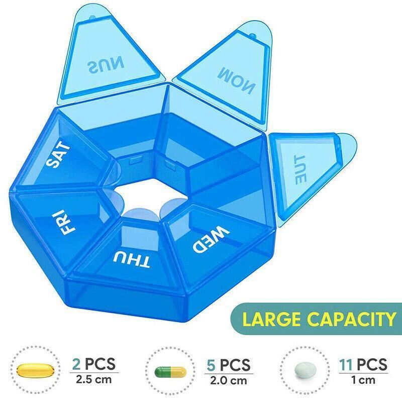 7Day Pill Box Medicine Dispenser 2PCS