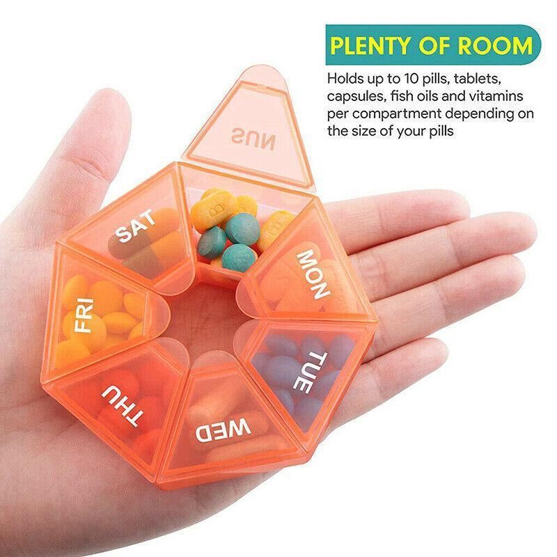 7Day Pill Box Medicine Dispenser 2PCS