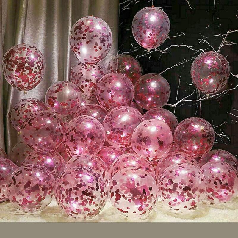 30cm Confetti Balloons Glitter Clear Latex 10PCS