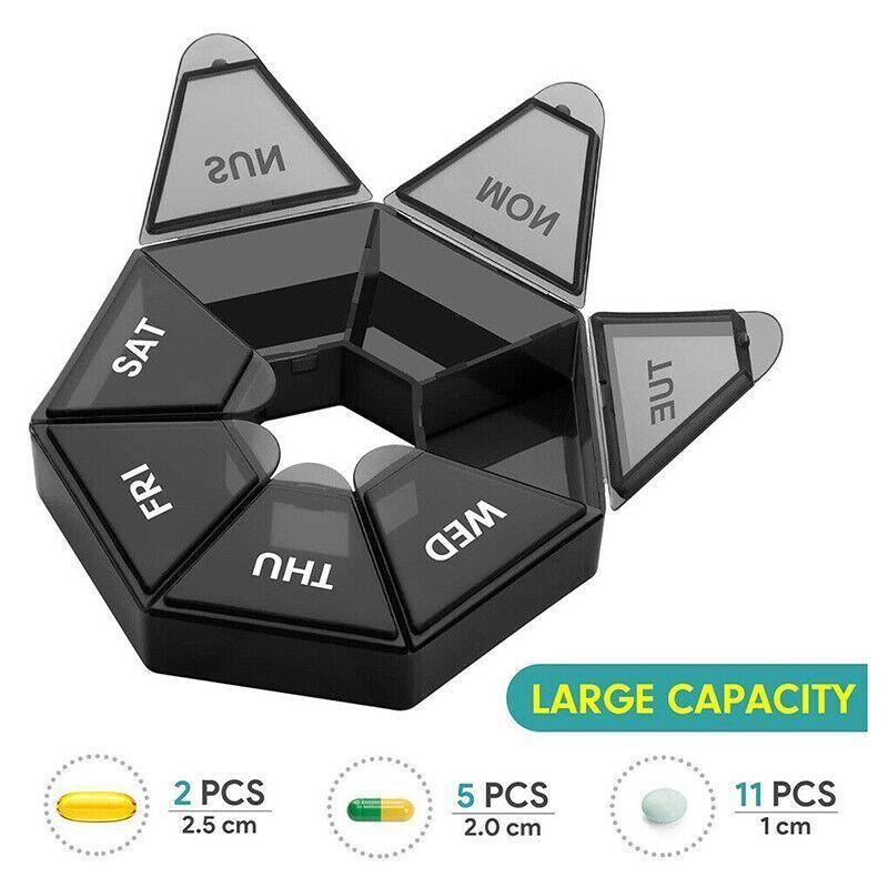 7Day Pill Box Medicine Dispenser 2PCS