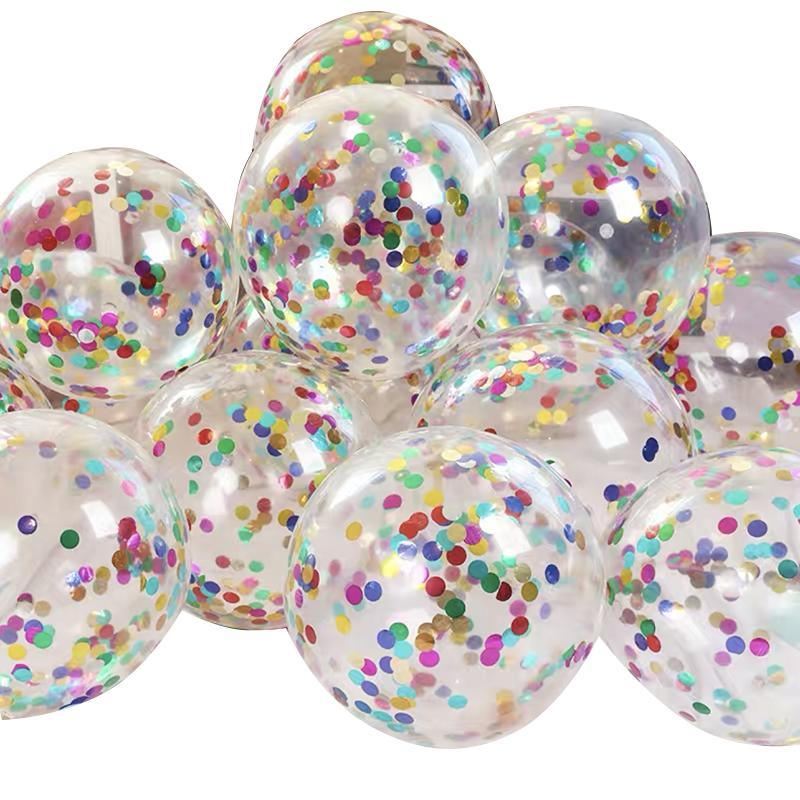 30cm Confetti Balloons Glitter Clear Latex 10PCS