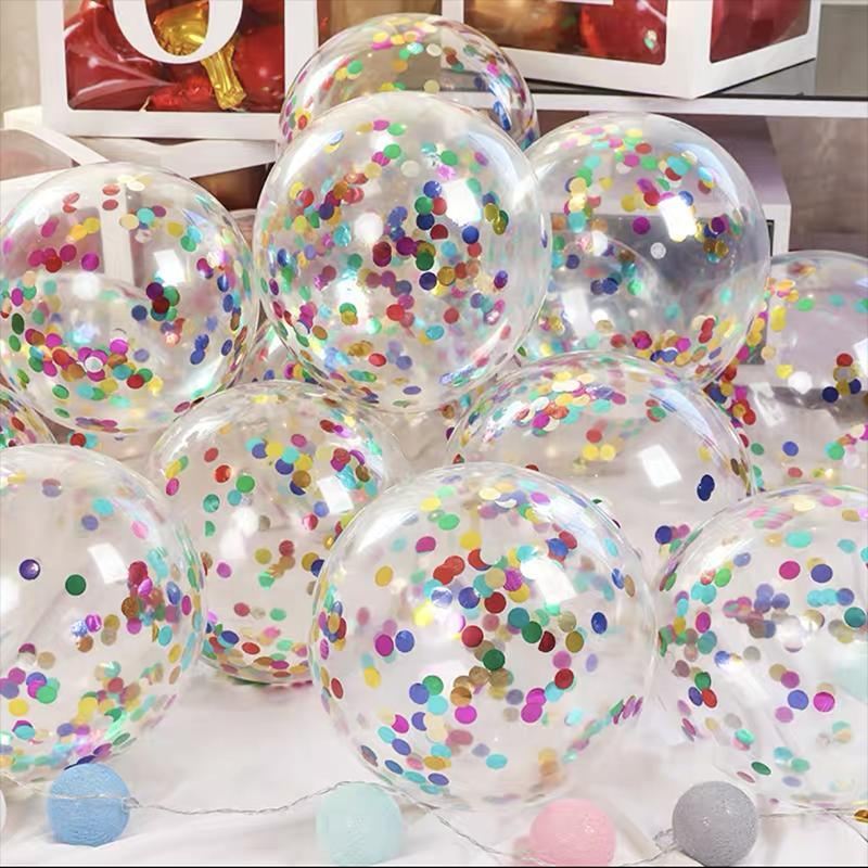 30cm Confetti Balloons Glitter Clear Latex 10PCS