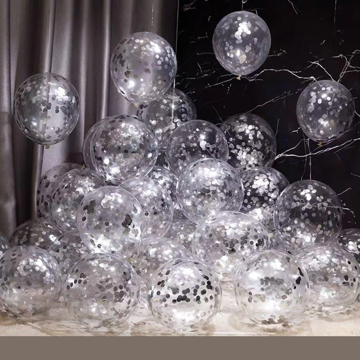30cm Confetti Balloons Glitter Clear Latex 10PCS