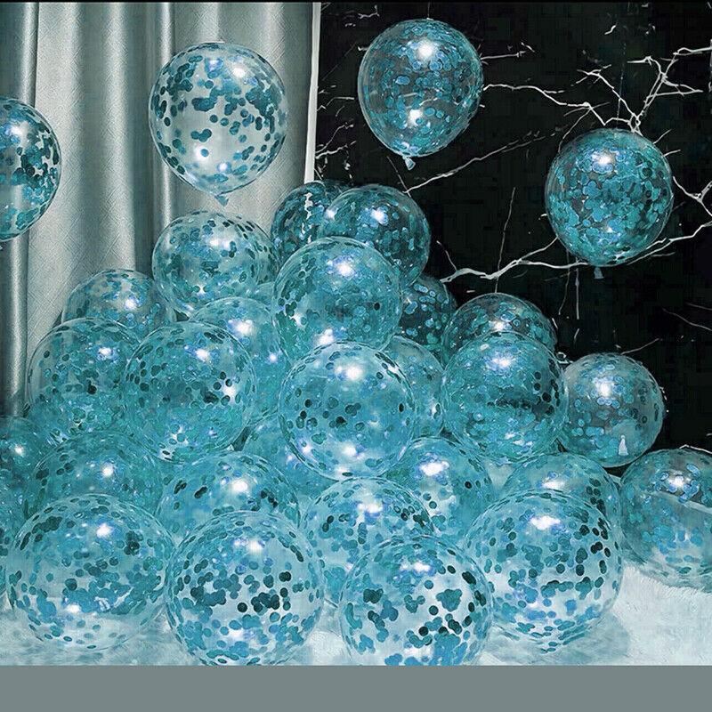 30cm Confetti Balloons Glitter Clear Latex 10PCS