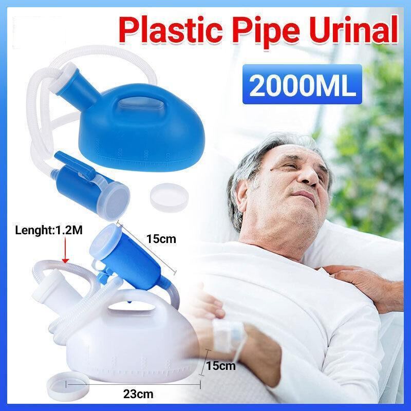 Portable Urinal Bottle for Men 2000ML with 1.2M Tube 1PC 2Colours Spill Proof - Discount Packaging Warehouse