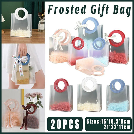 PP Frosted Gift Bags 20PCS Plastic Transparent Totes for Events and Gifts