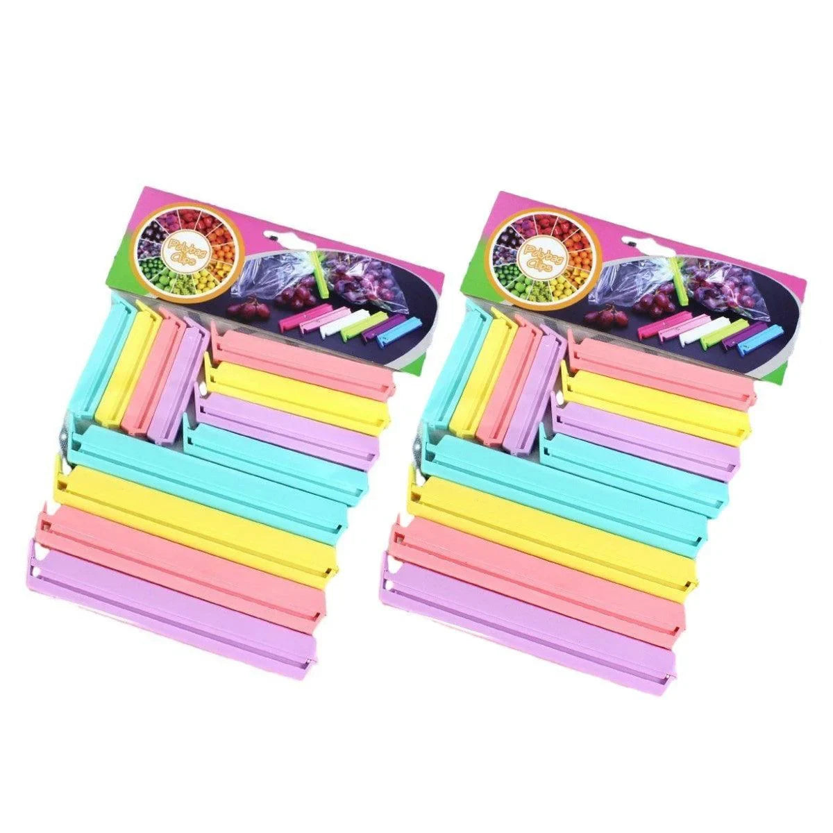 Reusable Bag Sealing Clips 12-24PCS 3Sizes 4Colours PVC - Discount Packaging Warehouse