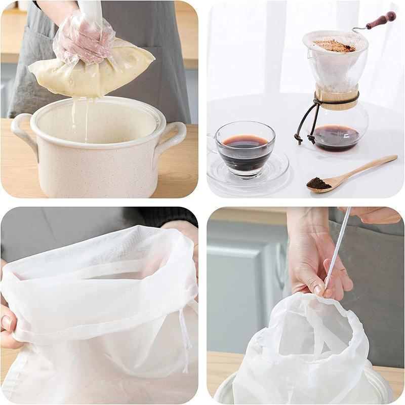Reusable Fine Mesh Food Strainer Filter Bag 1PC 5Sizes Nylon - Discount Packaging Warehouse