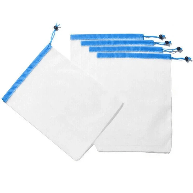 Reusable Mesh Grocery Produce Bags 5-15PCS 3Colours - Discount Packaging Warehouse