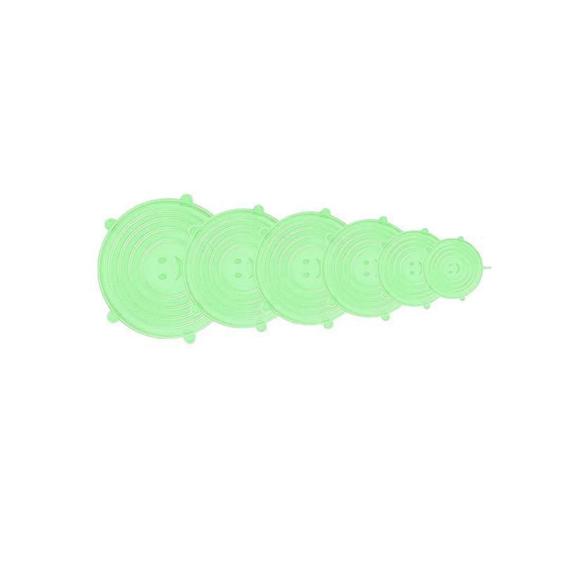 Reusable Silicone Strech Lids 6PCS 5Colours 6Sizes Smile Face - Discount Packaging Warehouse
