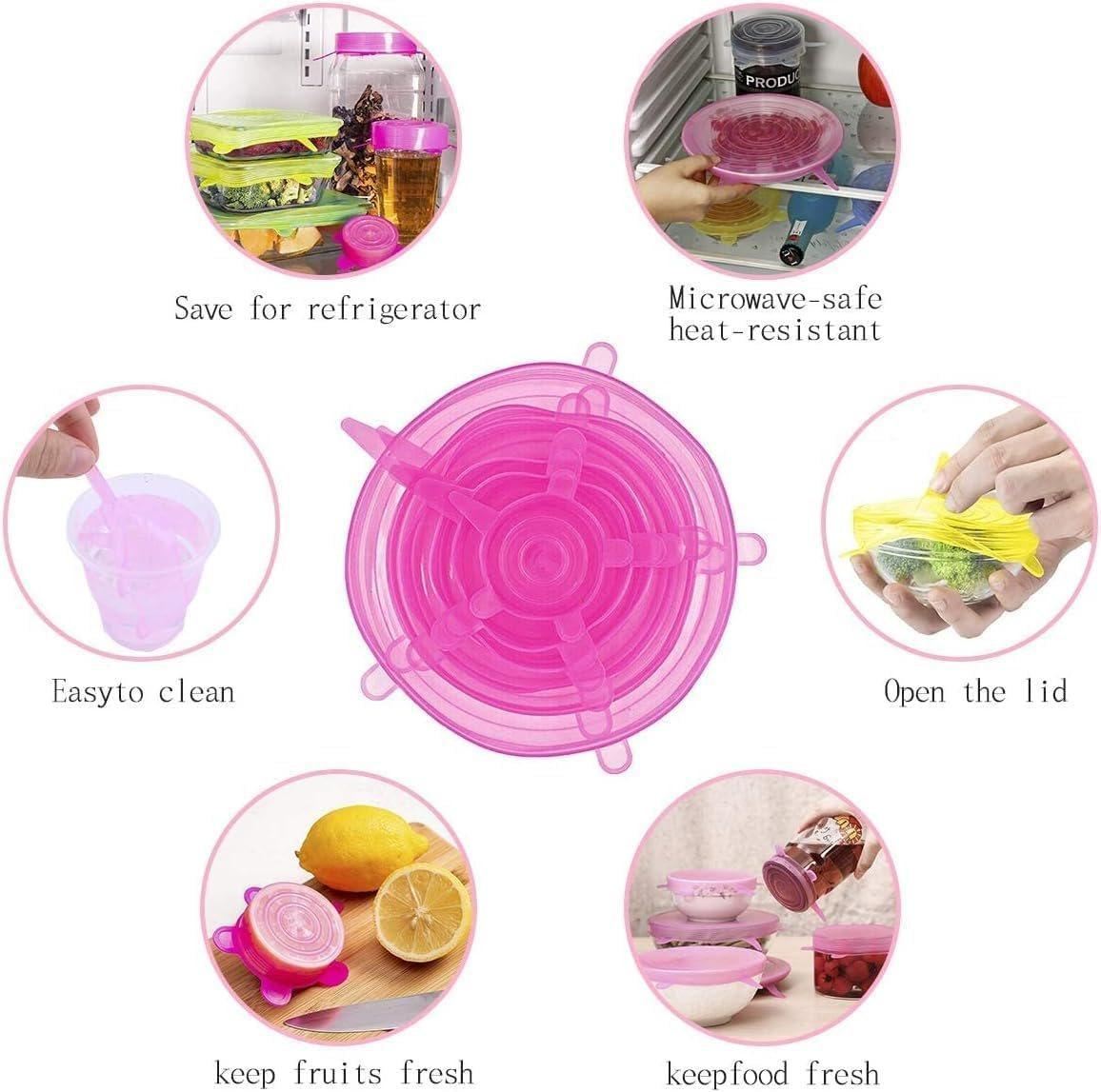 Reusable Silicone Strech Lids 6PCS 5Colours 6Sizes Smile Face - Discount Packaging Warehouse