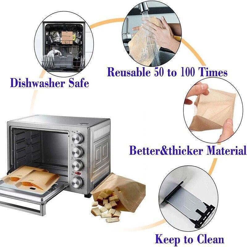 Reusable Toaster Bags 10-50PCS 16*16.5cm Gluten Free - Discount Packaging Warehouse