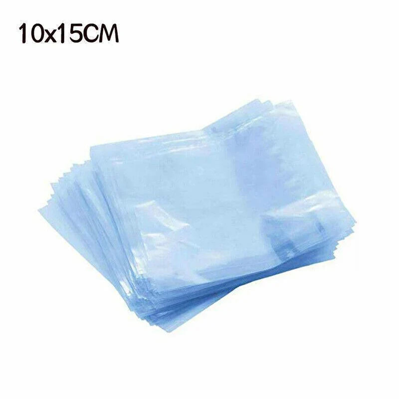 A variety of products securely packaged in clear shrink wrap bags, showcasing their durability and clarity.