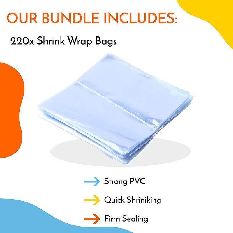 A variety of products securely packaged in clear shrink wrap bags, showcasing their durability and clarity.
