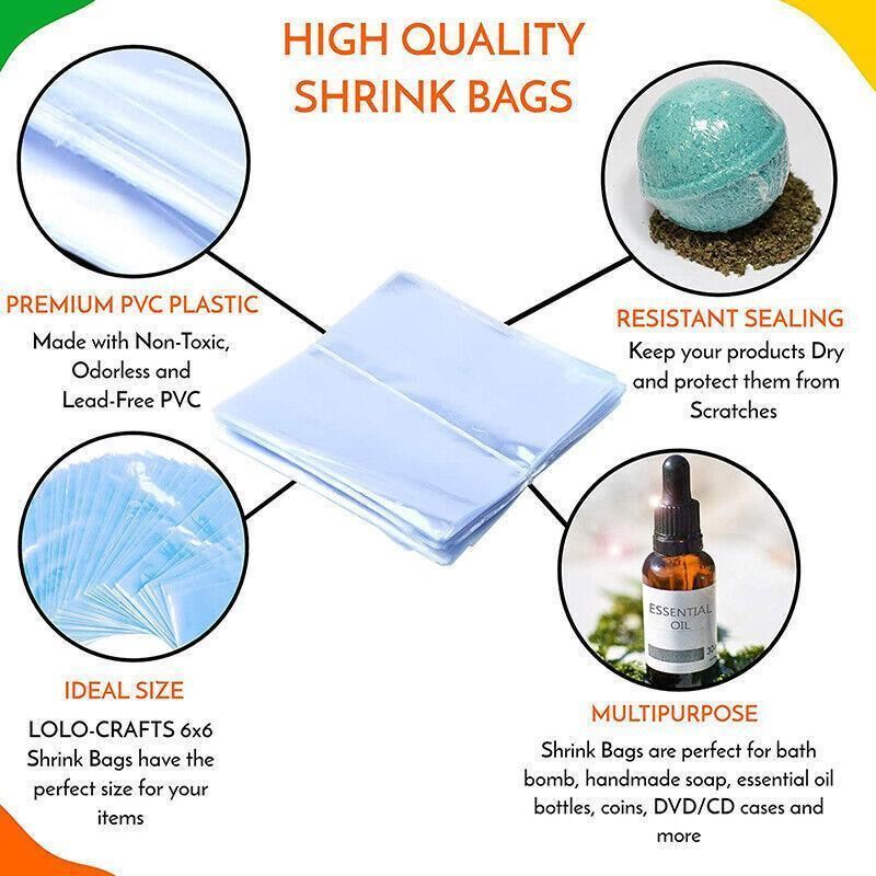 A variety of products securely packaged in clear shrink wrap bags, showcasing their durability and clarity.