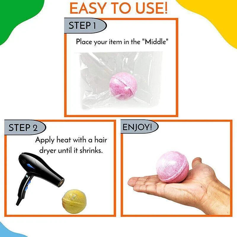 A variety of products securely packaged in clear shrink wrap bags, showcasing their durability and clarity.