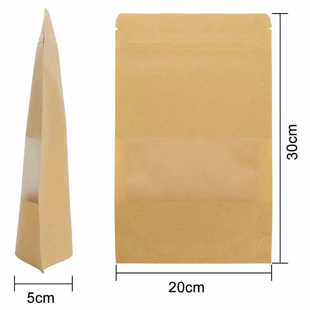 Ziplock bag with window on a kitchen counter, showing contents