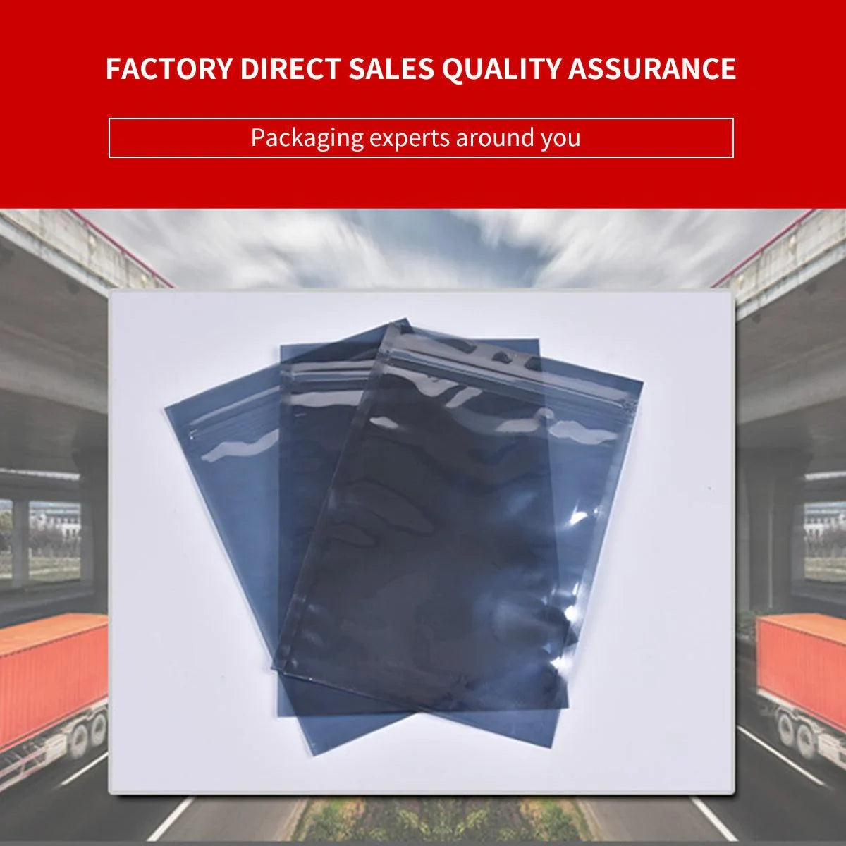 Plastic Self Sealing Bags 5Sizes 100PCS