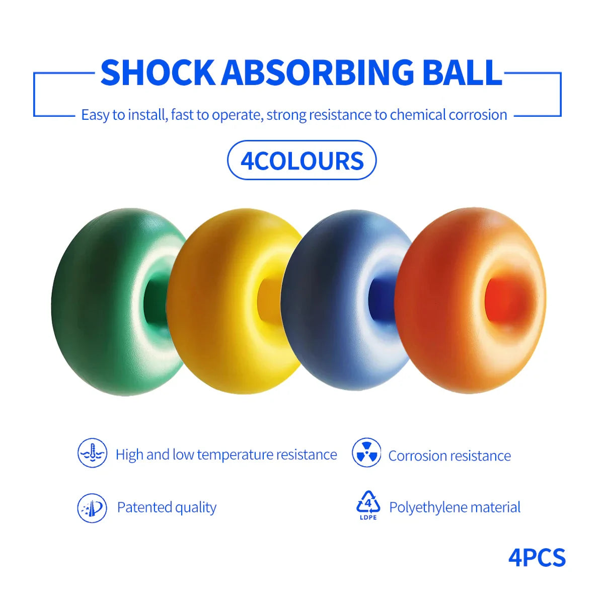 4pcs Wooden Box Shock-Absorbing Balls for Pallet Pads