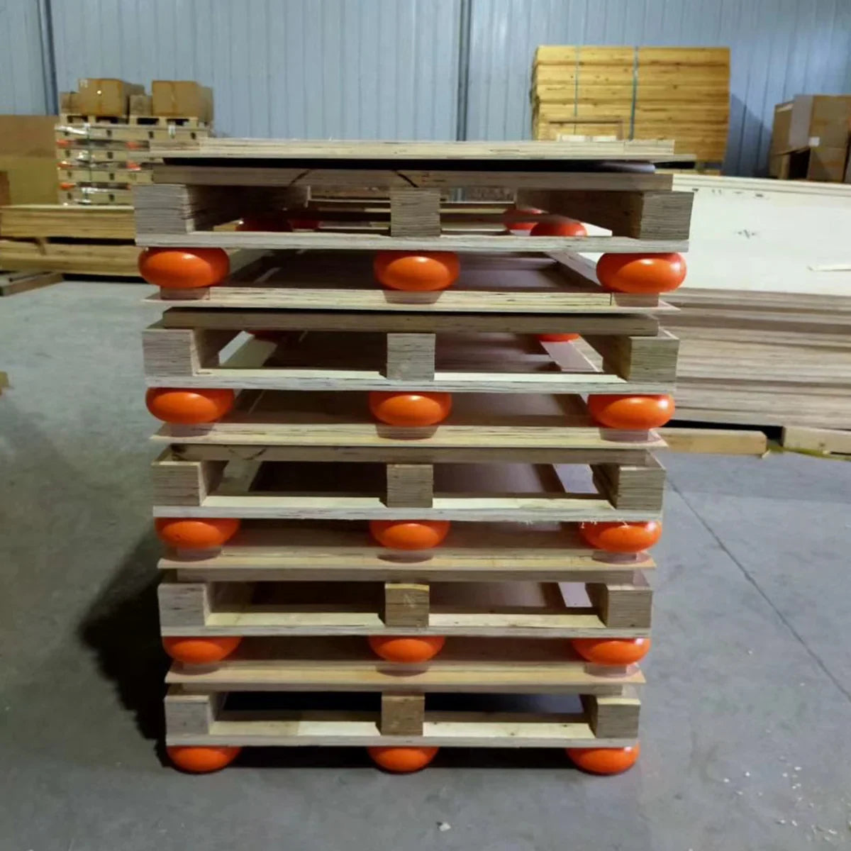4pcs Wooden Box Shock-Absorbing Balls for Pallet Pads