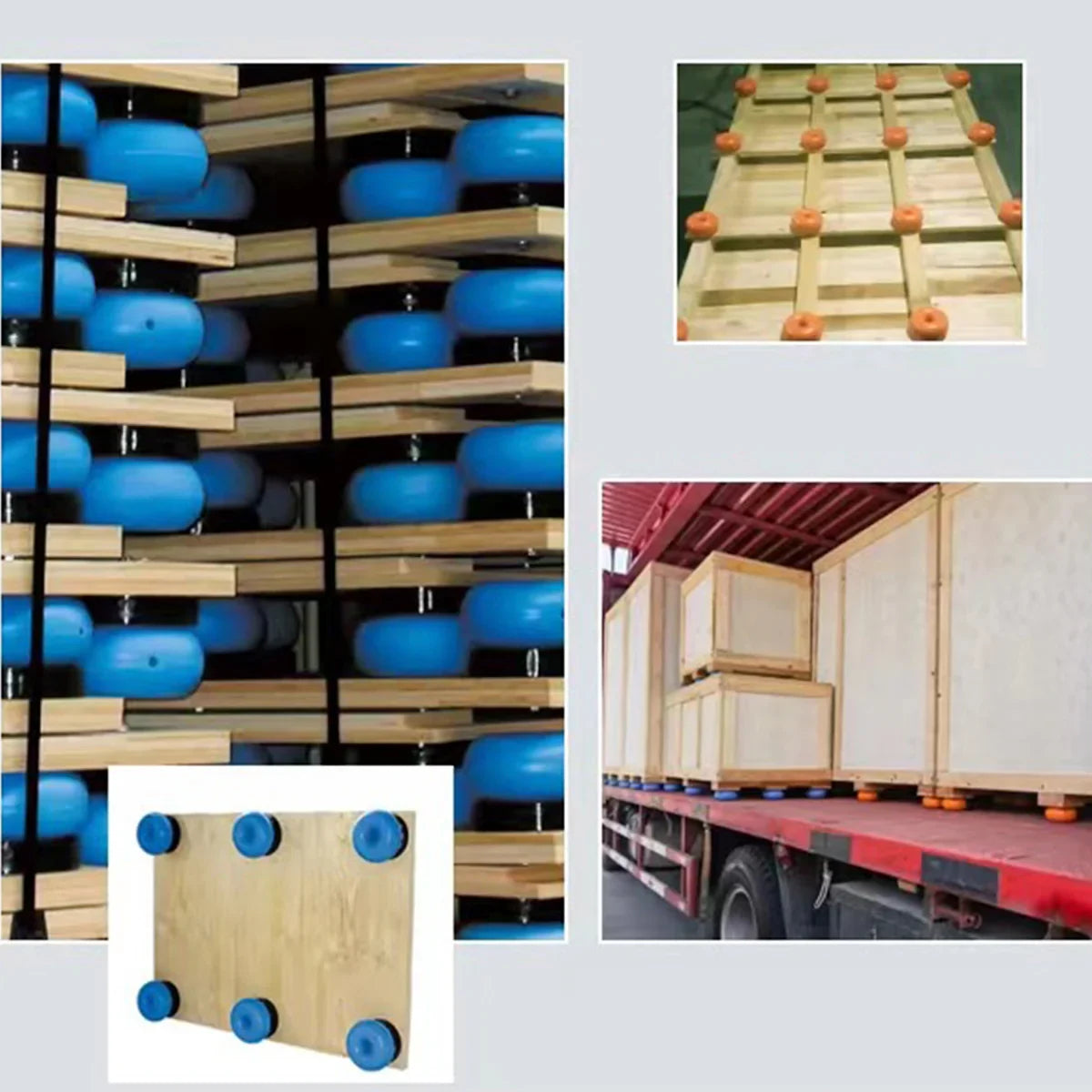 4pcs Wooden Box Shock-Absorbing Balls for Pallet Pads