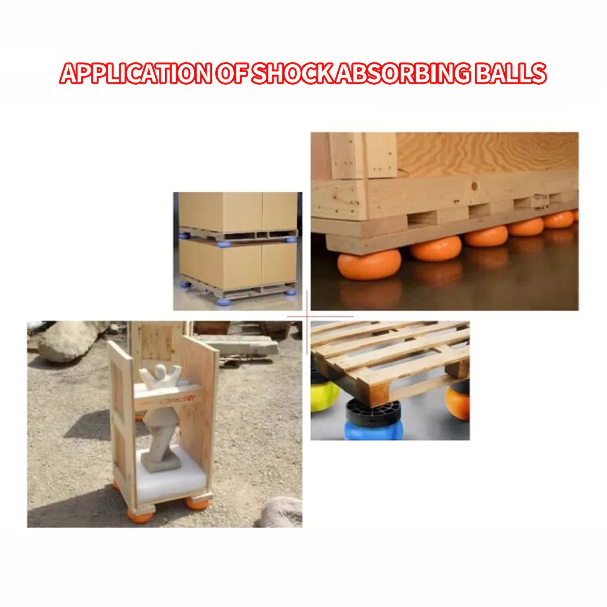 4pcs Wooden Box Shock-Absorbing Balls for Pallet Pads