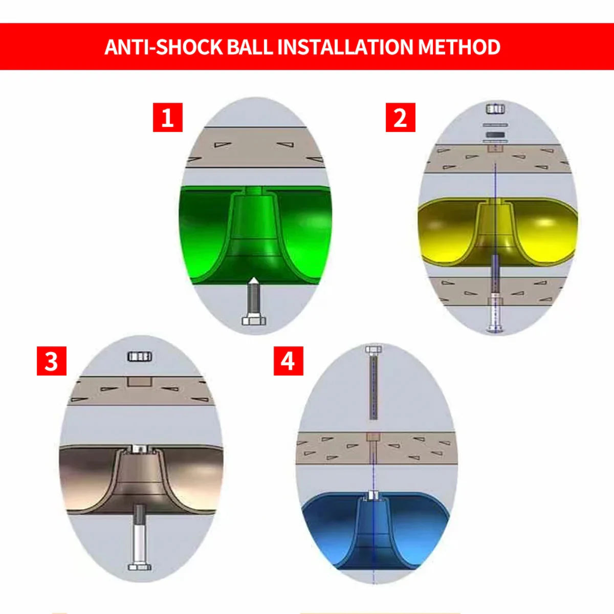 4pcs Wooden Box Shock-Absorbing Balls for Pallet Pads