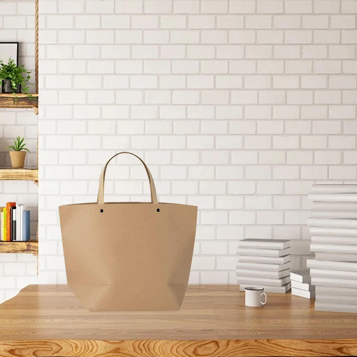 Boat Shaped Paper Tote Bag Gift Shopping Bag Recyclable 10 PCS