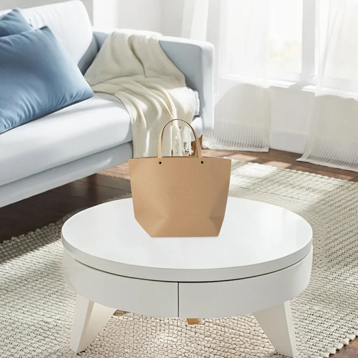 Boat Shaped Paper Tote Bag Gift Shopping Bag Recyclable 10 PCS