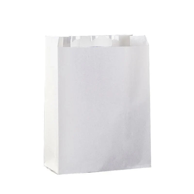 Kraft paper bags with strip window showcasing baked goods