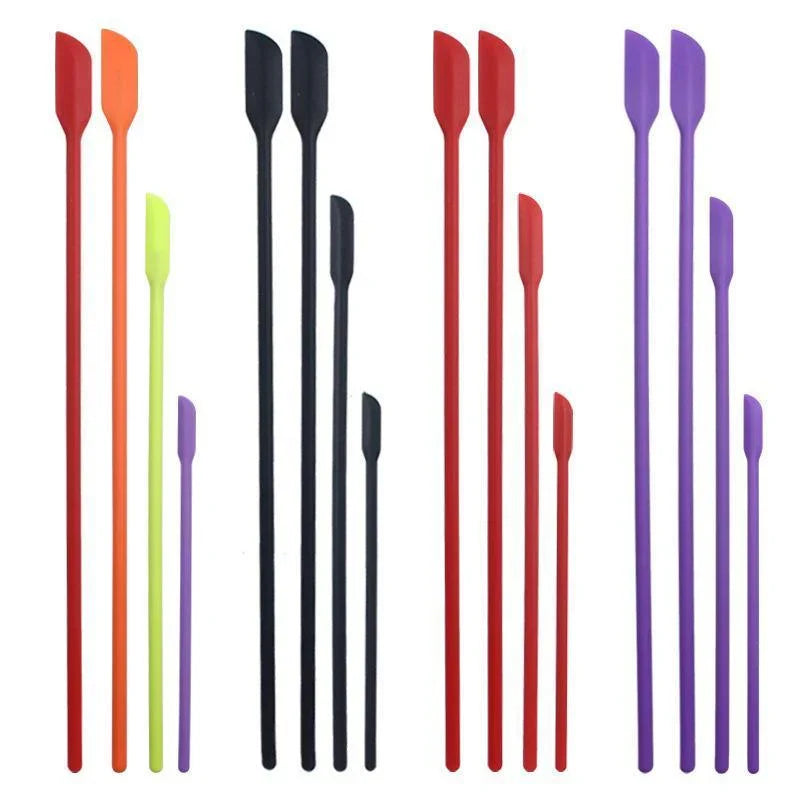 Silicone Spatula 4PCS 4Colours Mini Jar Scrapers Long Tip for Cosmetics Bottle - Discount Packaging Warehouse