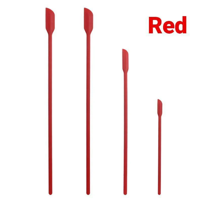 Silicone Spatula 4PCS 4Colours Mini Jar Scrapers Long Tip for Cosmetics Bottle - Discount Packaging Warehouse