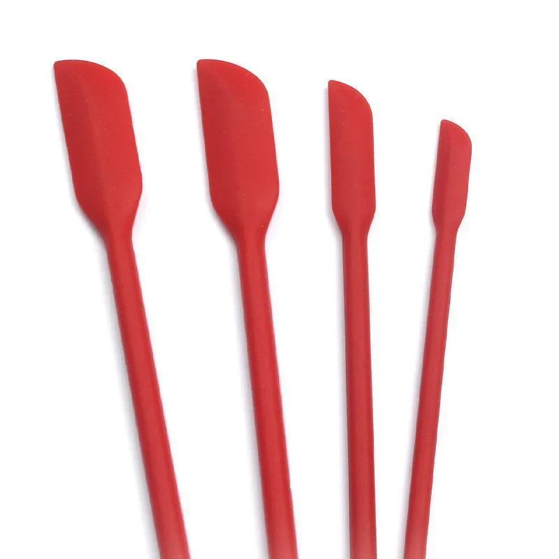 Silicone Spatula 4PCS 4Colours Mini Jar Scrapers Long Tip for Cosmetics Bottle - Discount Packaging Warehouse