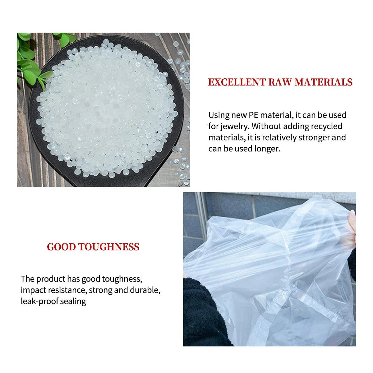 Large Transparent Plastic Square Dust Bags 50PCS