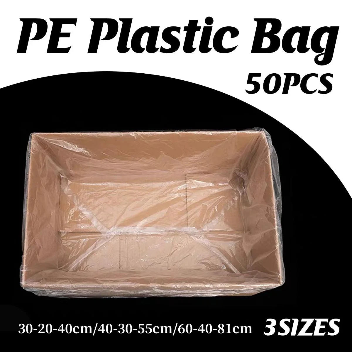 Large Transparent Plastic Square Dust Bags 50PCS