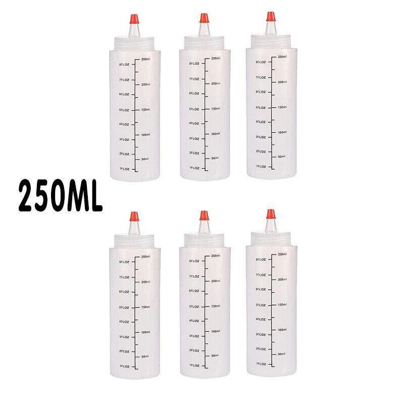 Squeeze Bottle 6PCS 2Sizes PE Translucent Sauce Condiment Dispenser - Discount Packaging Warehouse