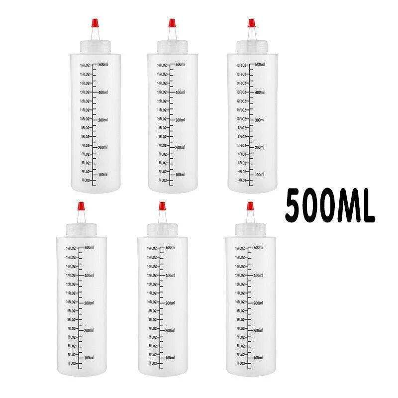 Squeeze Bottle 6PCS 2Sizes PE Translucent Sauce Condiment Dispenser - Discount Packaging Warehouse