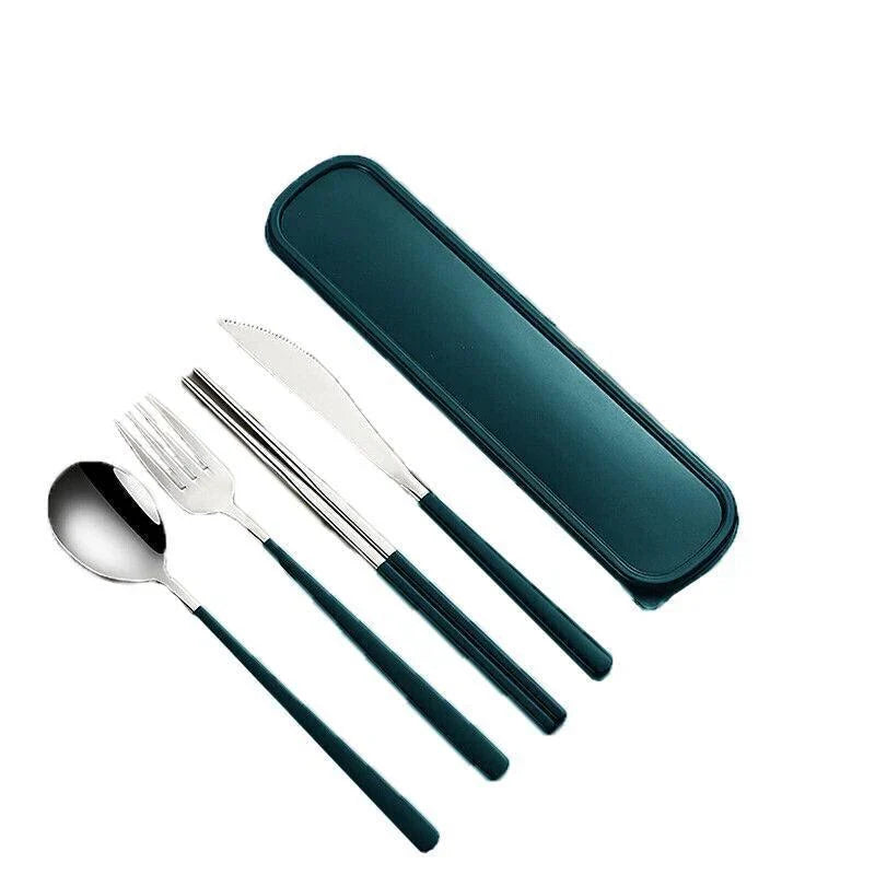Stainless Steel Cutlery Set 6PCS 4Colours Knife Spoon Fork Chopsticks Box Bag - Discount Packaging Warehouse