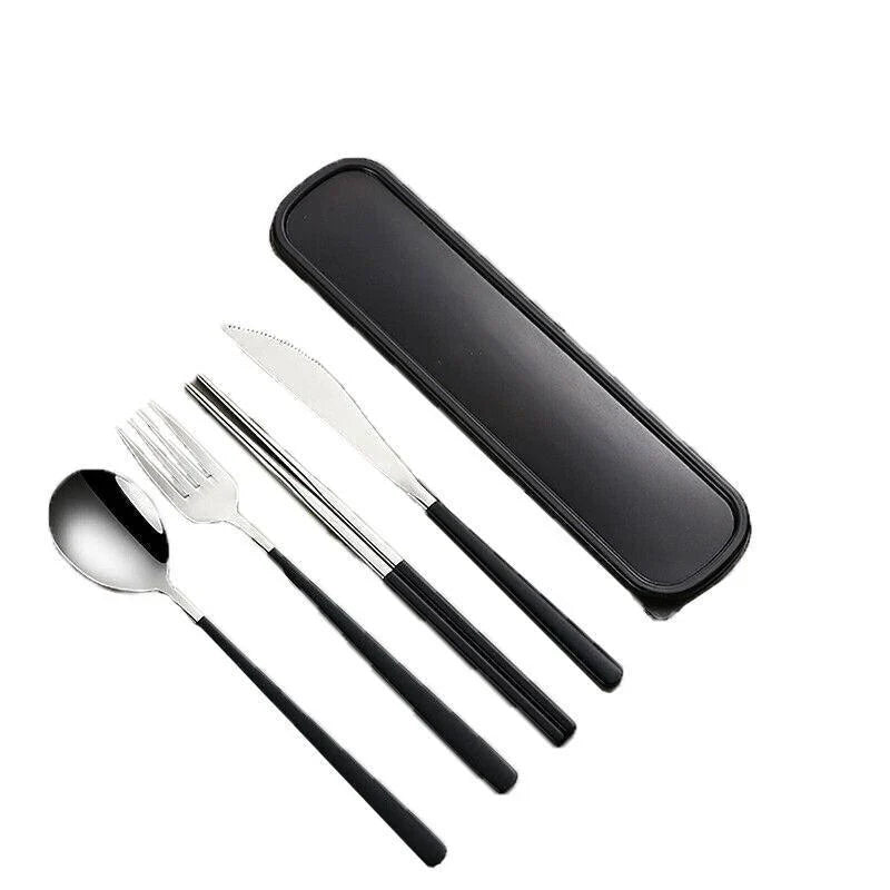 Stainless Steel Cutlery Set 6PCS 4Colours Knife Spoon Fork Chopsticks Box Bag - Discount Packaging Warehouse
