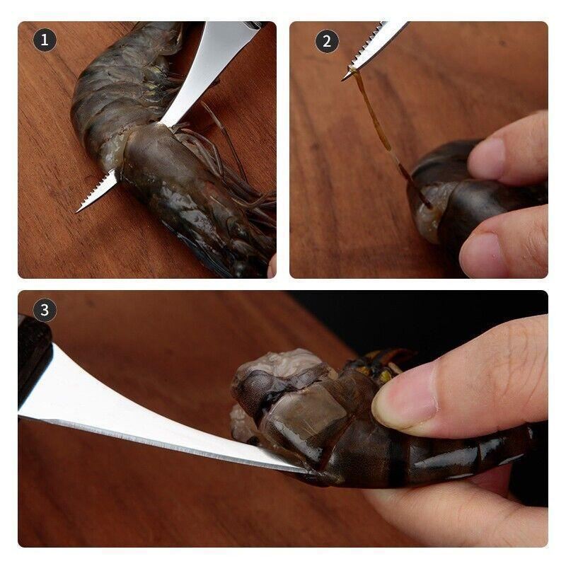 Stainless Steel Shrimp Peeler and Oyster Knife Set 2PCS - Discount Packaging Warehouse