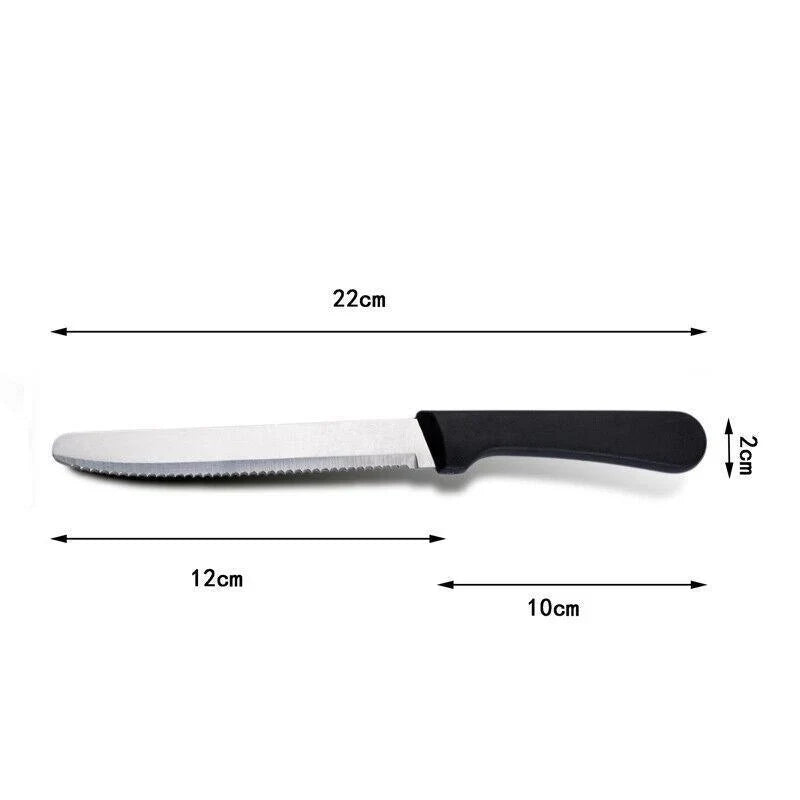 Stainless Steel Steak Knives Set 6PCS 22x2cm PP Handle - Discount Packaging Warehouse