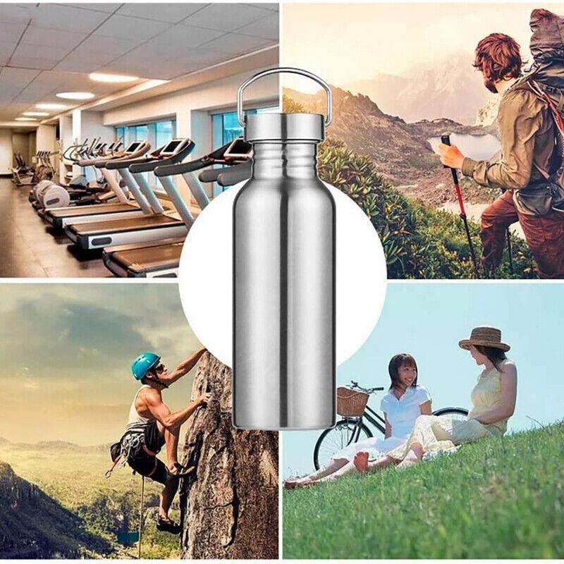 Stainless Steel Water Bottle 1PC 500-1000ml Single Layer Stainless Steel - Discount Packaging Warehouse
