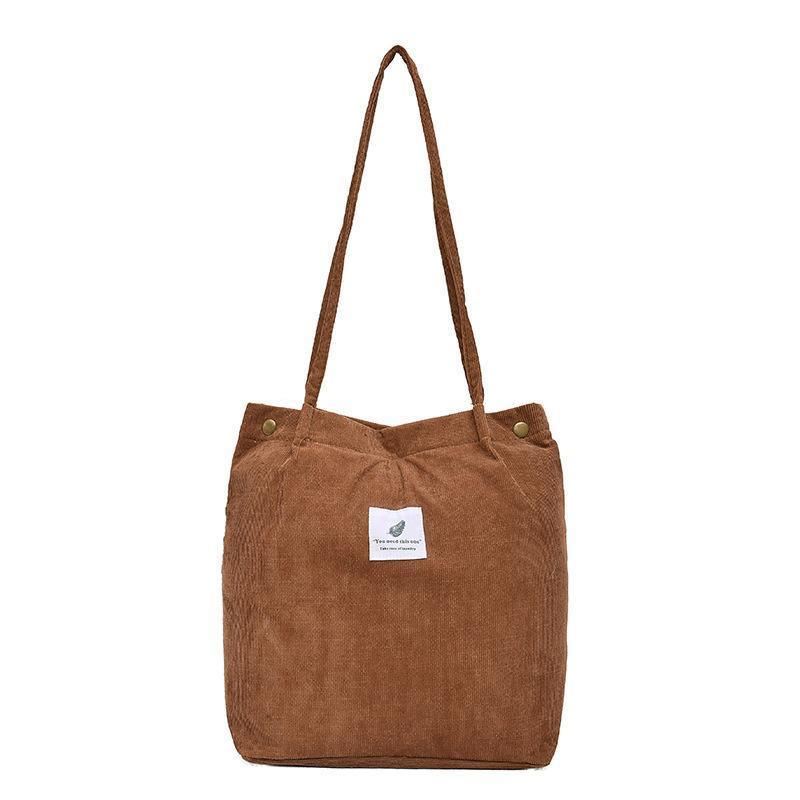 Stylish and durable corduroy tote bag for versatile everyday use