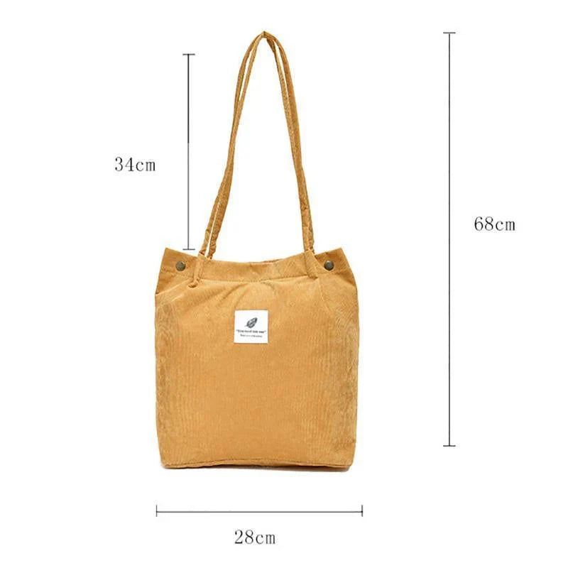 Stylish and durable corduroy tote bag for versatile everyday use
