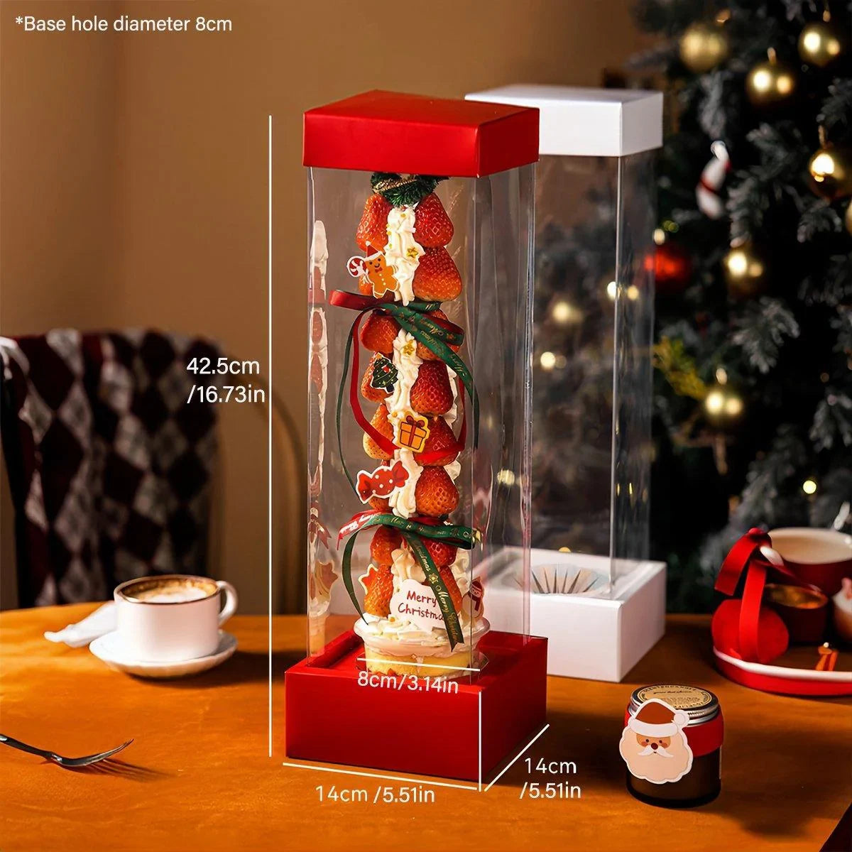 Strawberry Tart Packing Box 10PCS 3Colours Transparent PET Box - Discount Packaging Warehouse